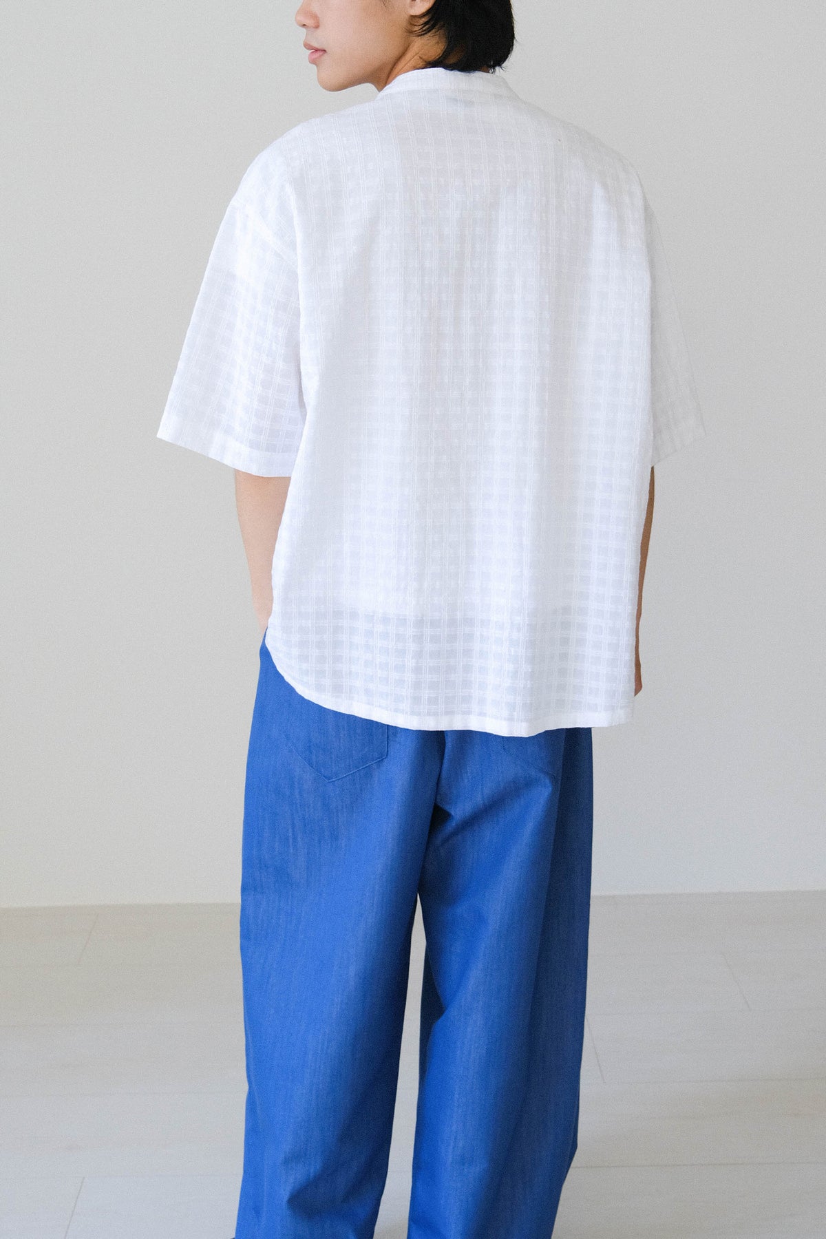 打摺牛仔鬆緊帶寬褲 (2 colors)