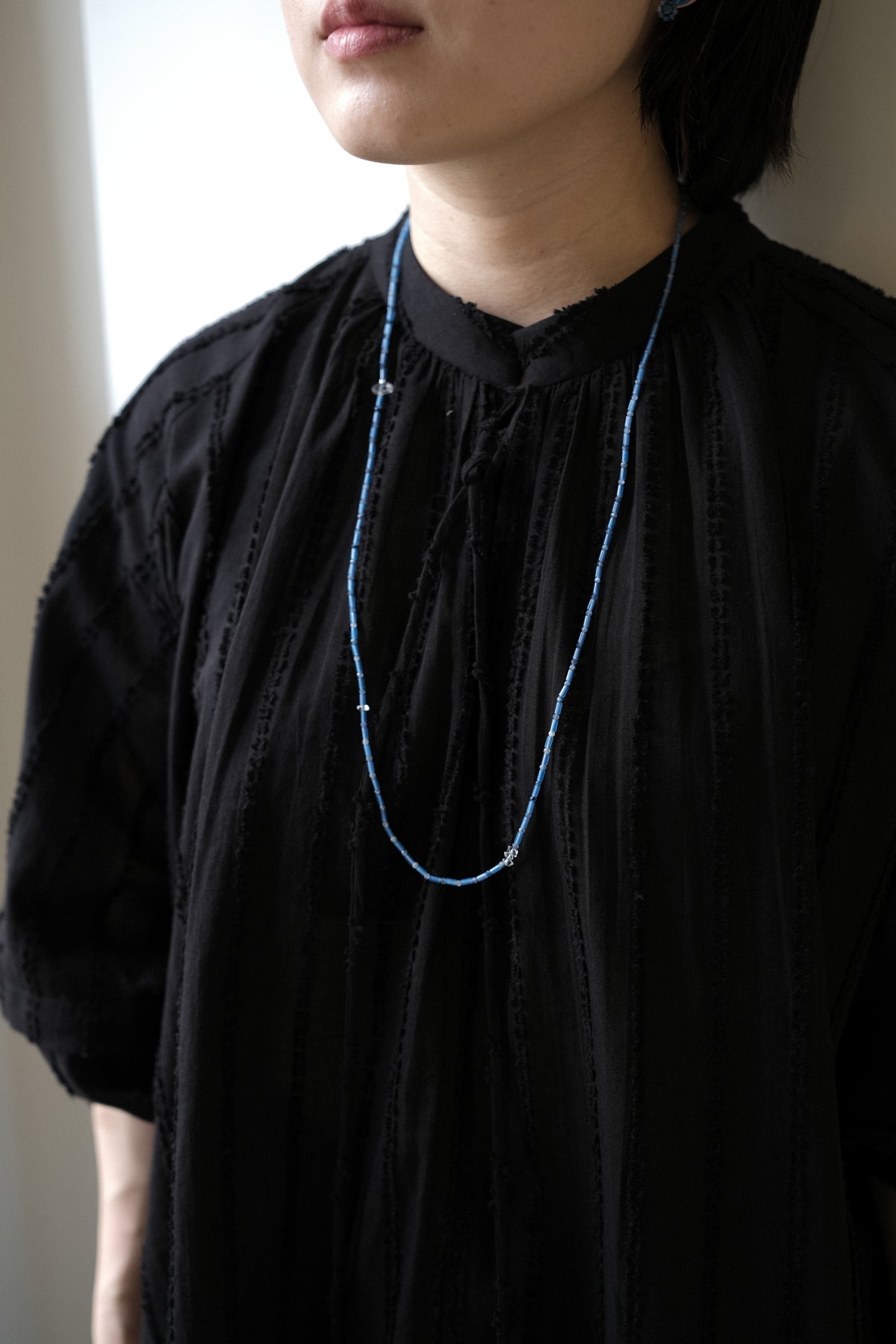 stone necklace - long (blue)