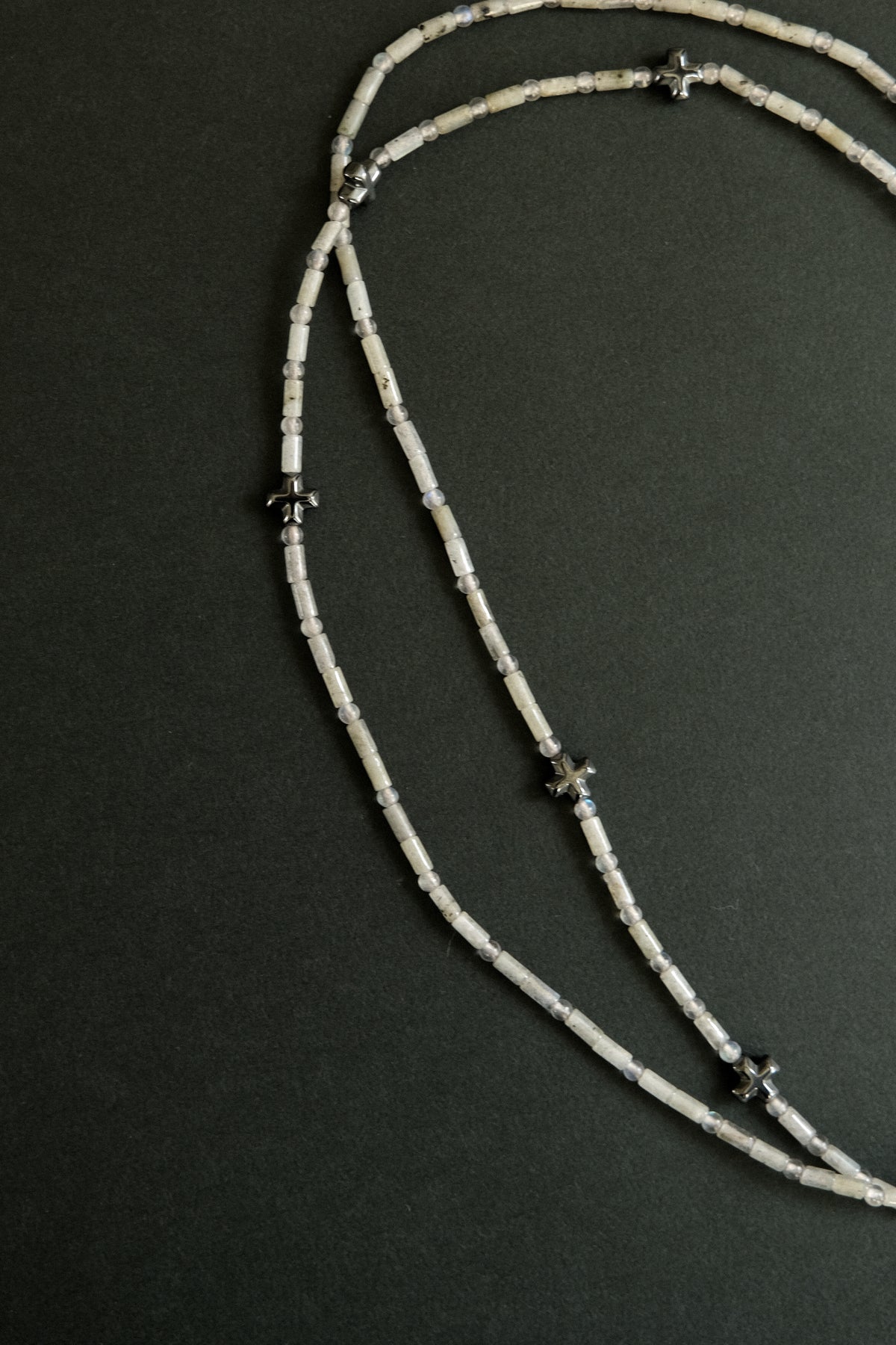 stone necklace - long (grey)
