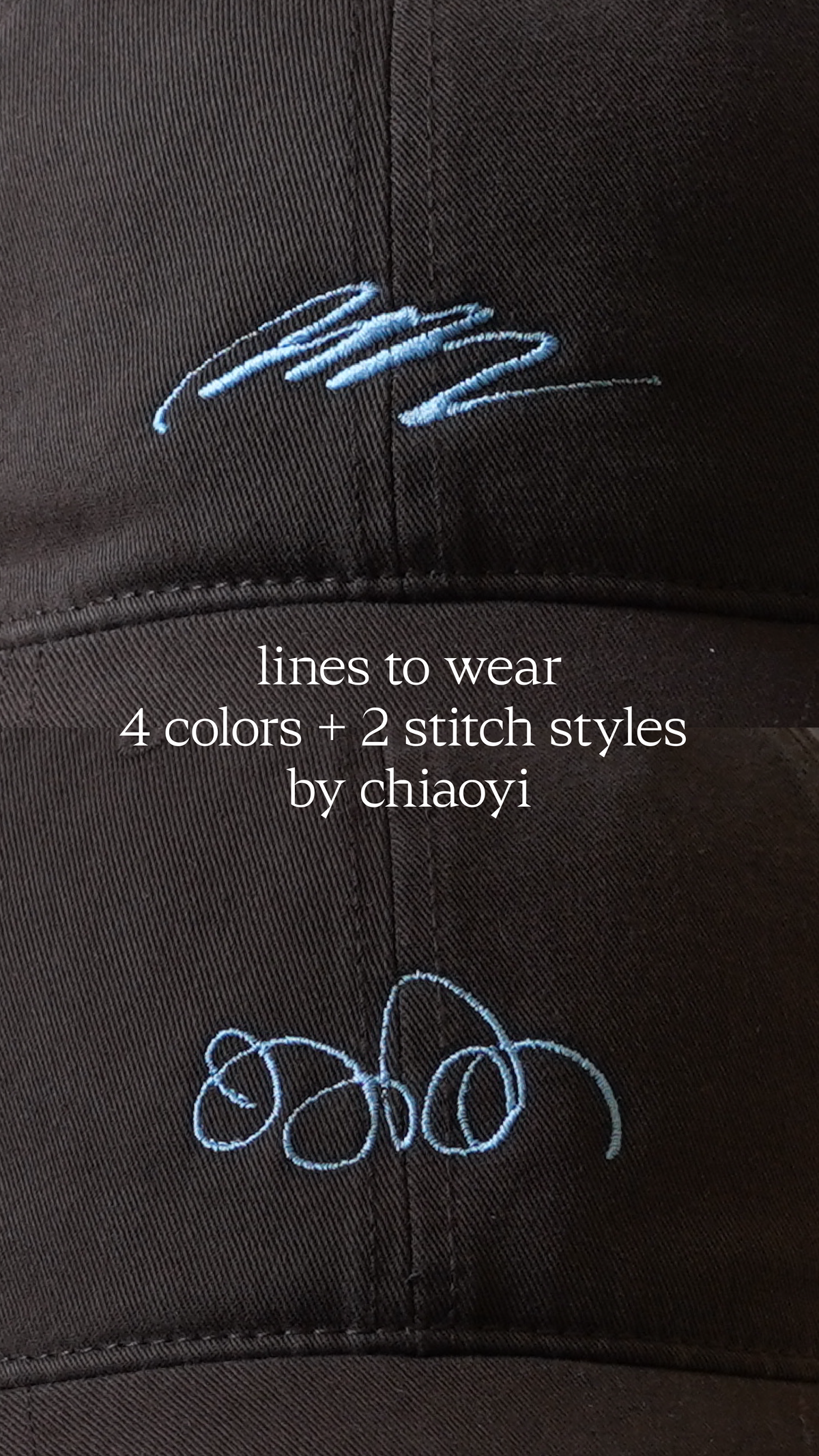 lines to wear 刺繡帽 - 線條