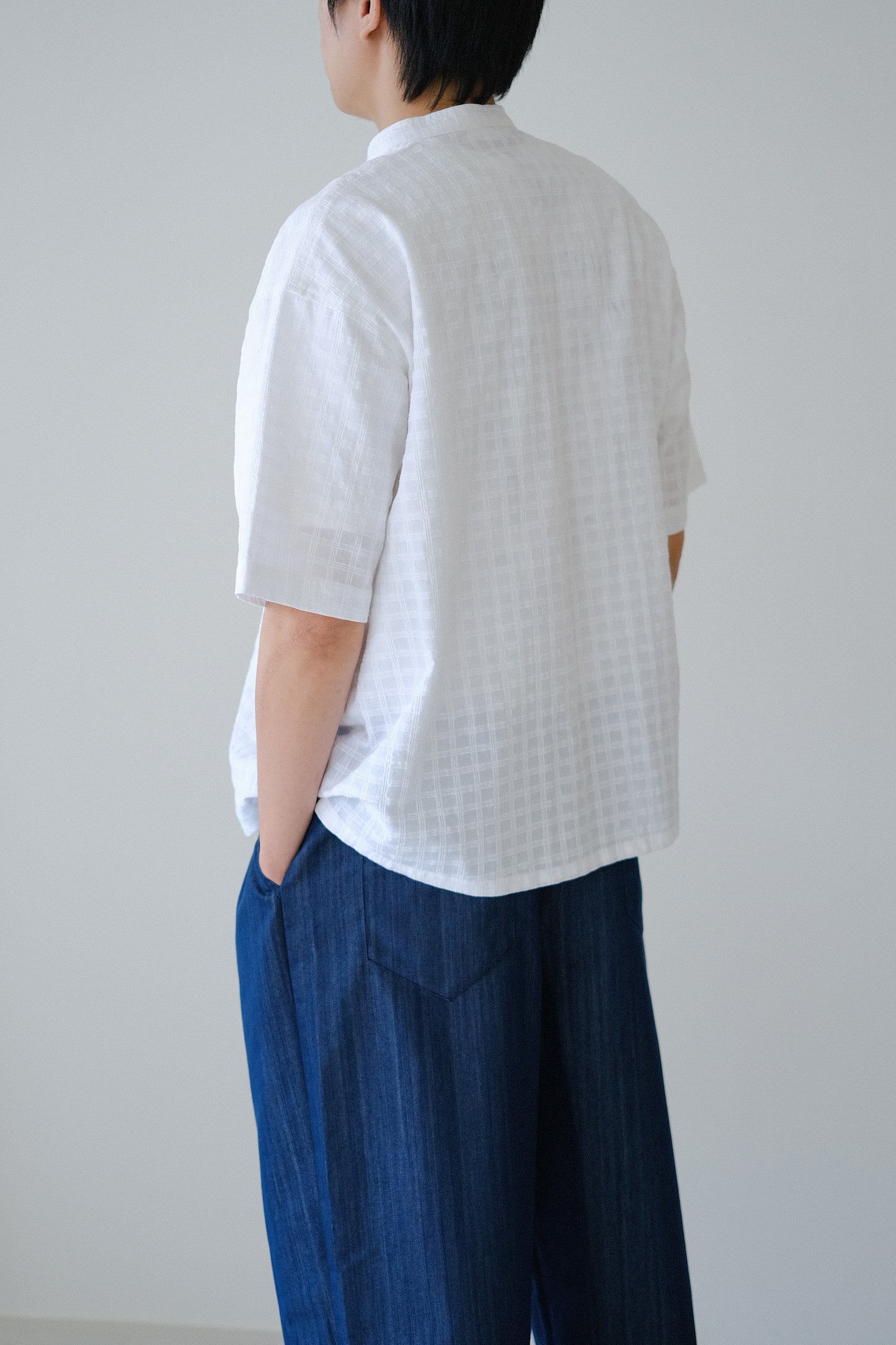 半開襟格紋上衣 (2 colors)