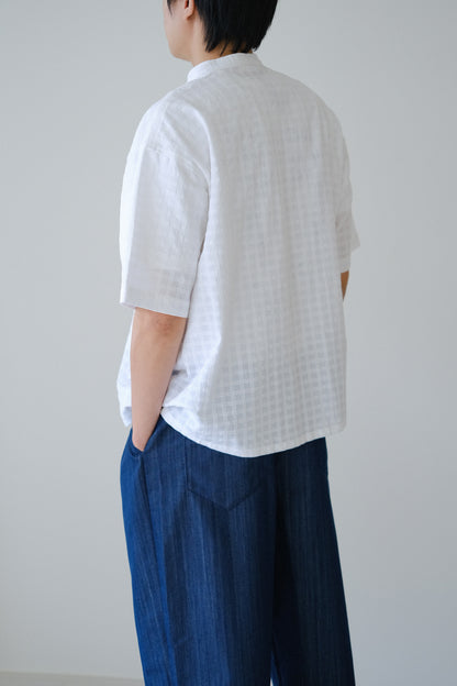 半開襟格紋上衣 (2 colors)