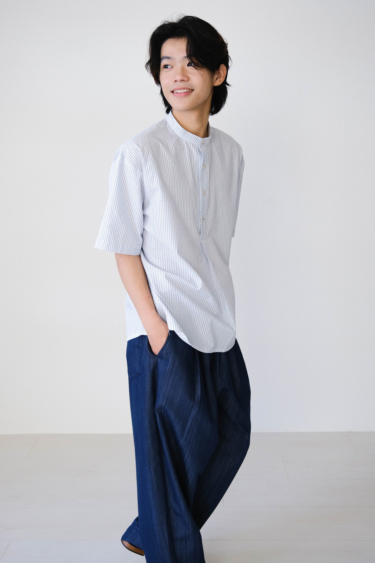 泡泡紗條紋襯衫 (3 colors)