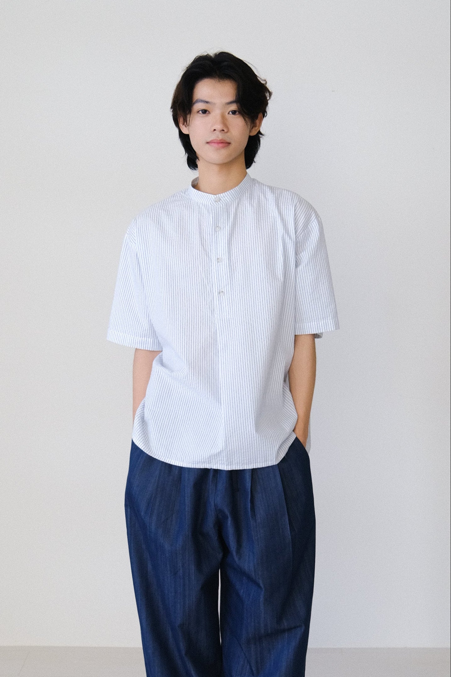 泡泡紗條紋襯衫 (3 colors)