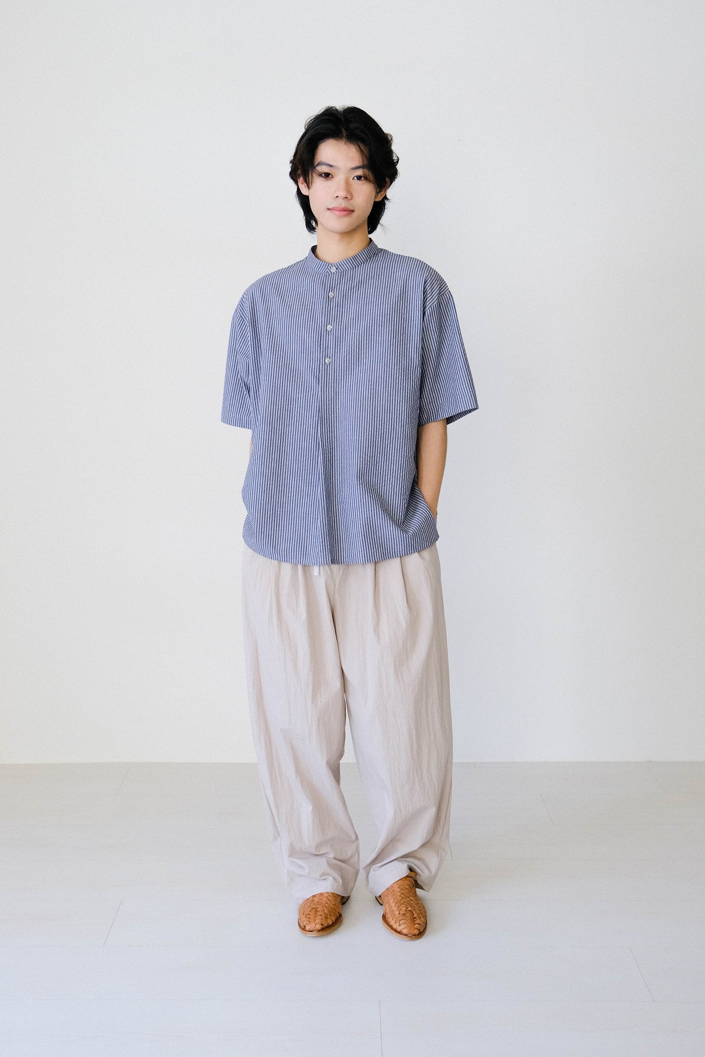 泡泡紗條紋襯衫 (3 colors)