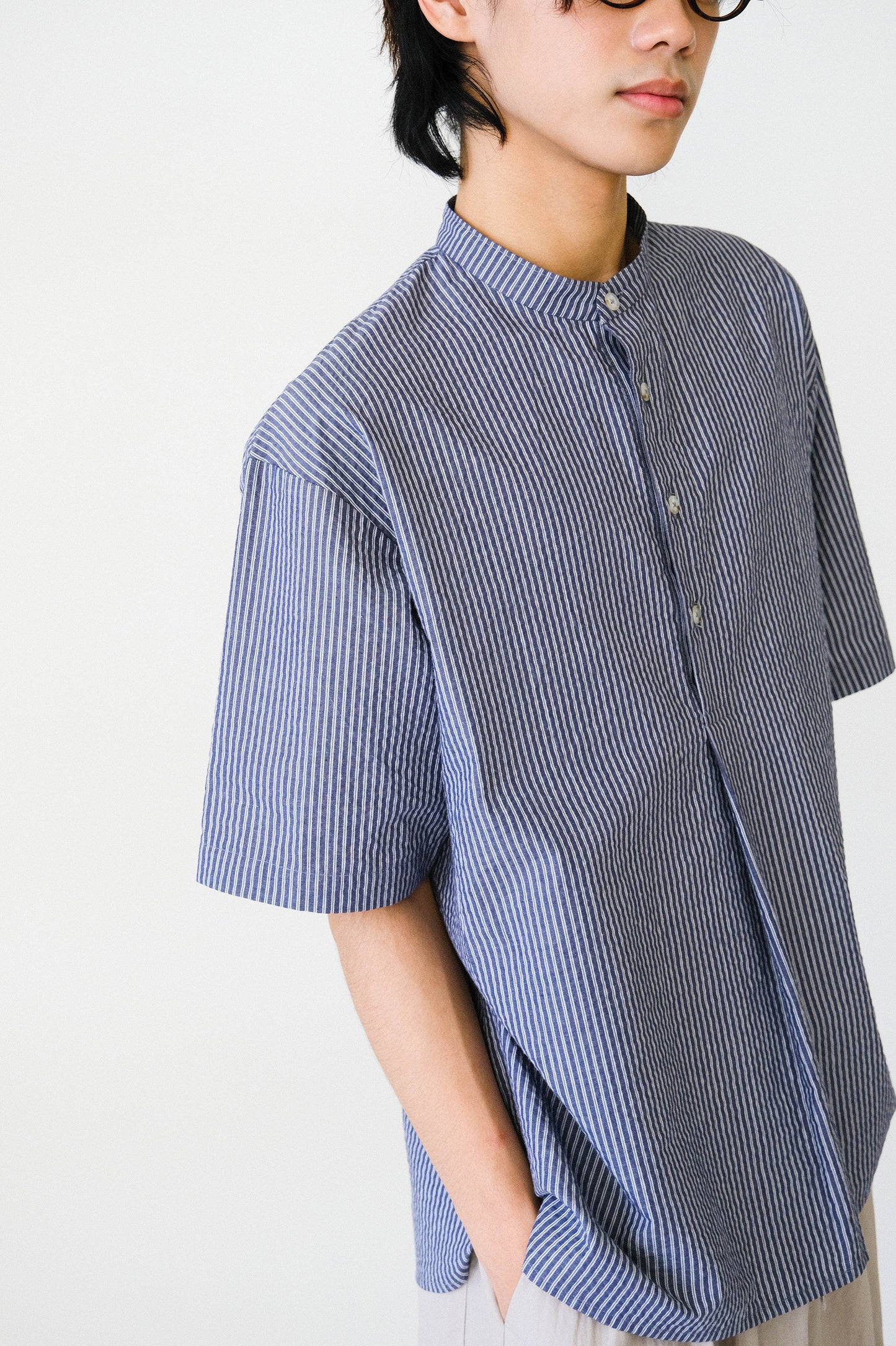 泡泡紗條紋襯衫 (3 colors)