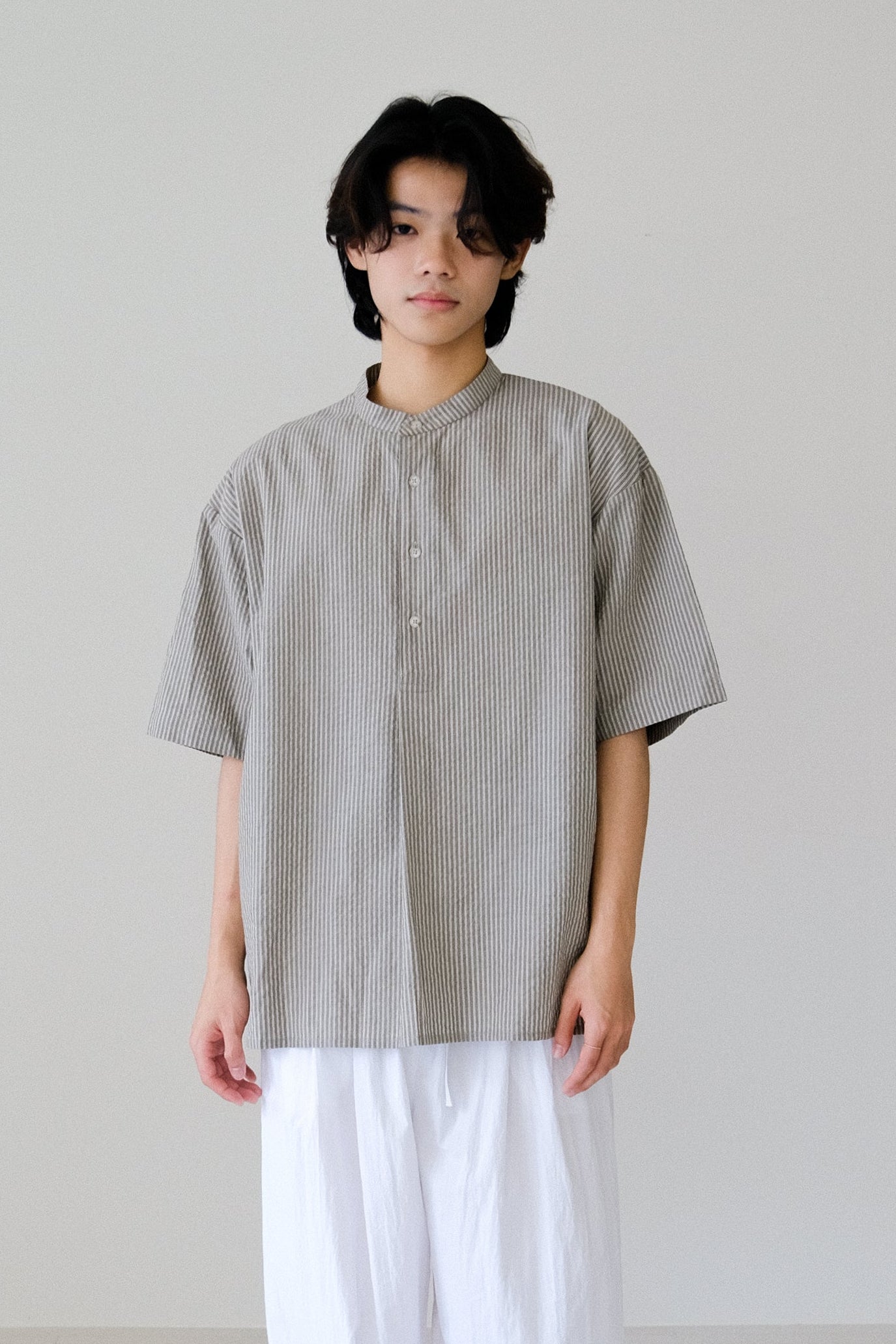 泡泡紗條紋襯衫 (3 colors)