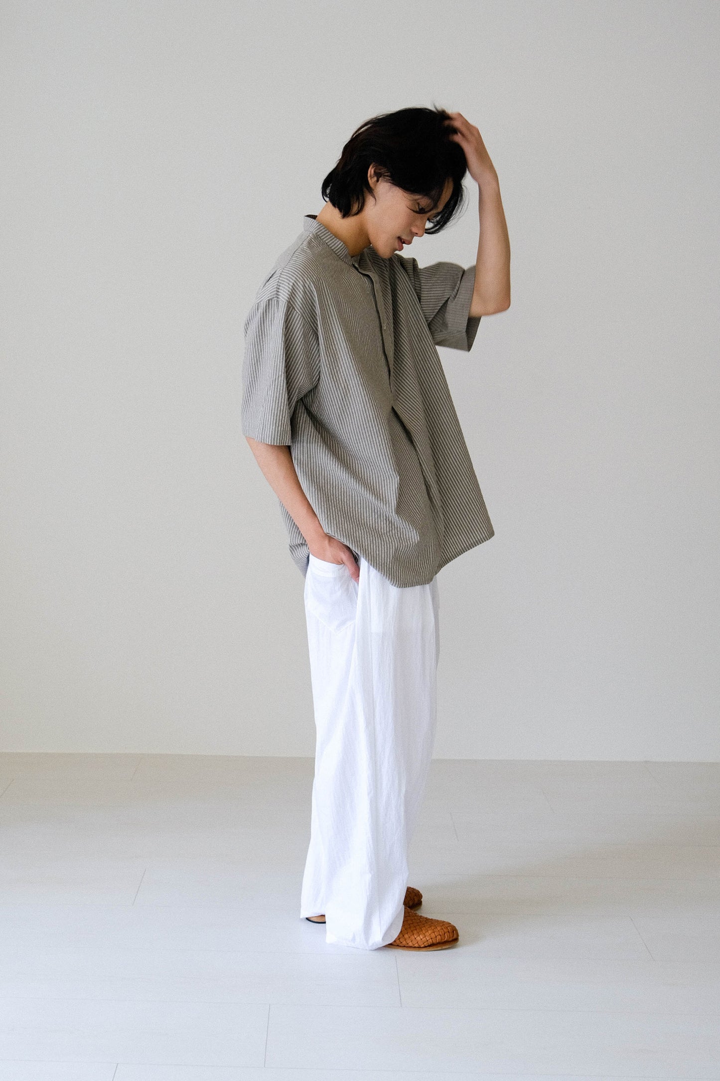 泡泡紗條紋襯衫 (3 colors)