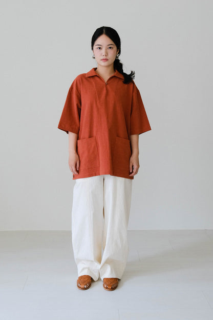 翻領側排扣上衣 (4 colors)