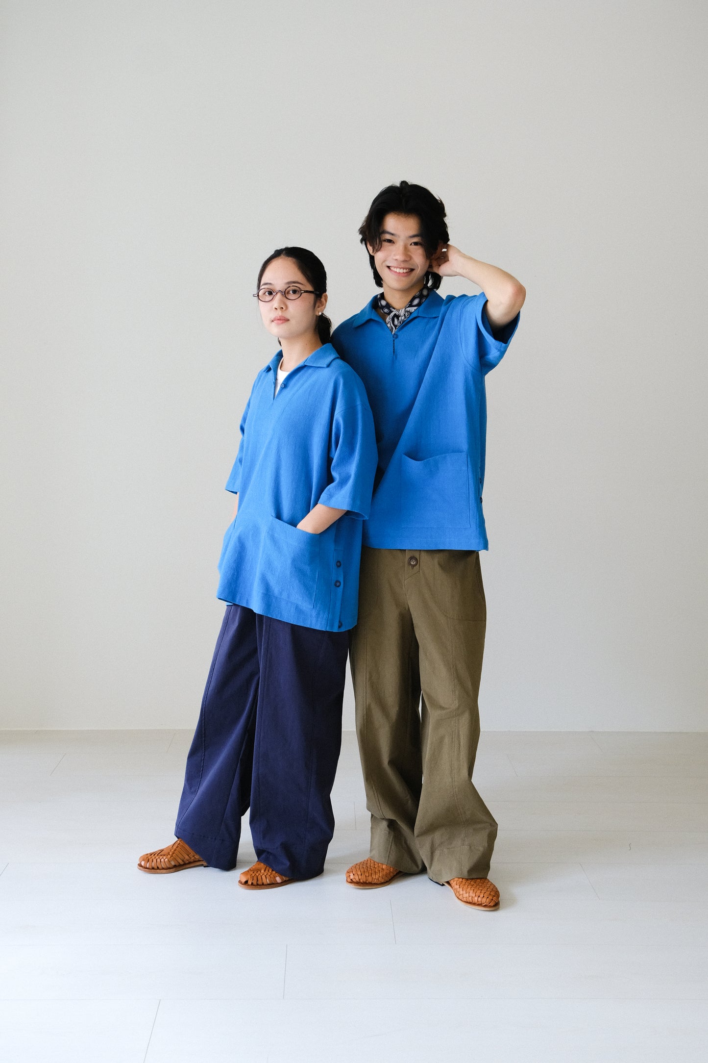 翻領側排扣上衣 (4 colors)