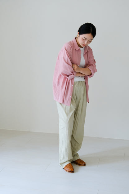 條紋長袖雙口袋襯衫 (5 colors)