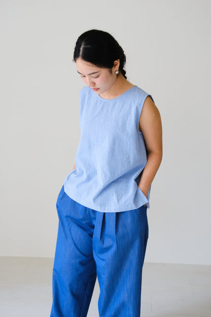 細格圓領背心(4 colors)