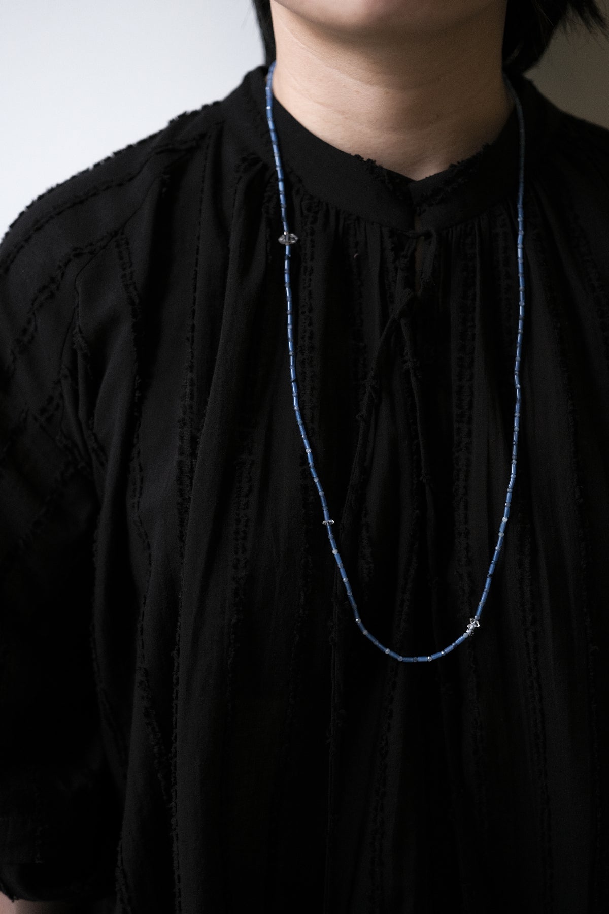 stone necklace - long (blue)