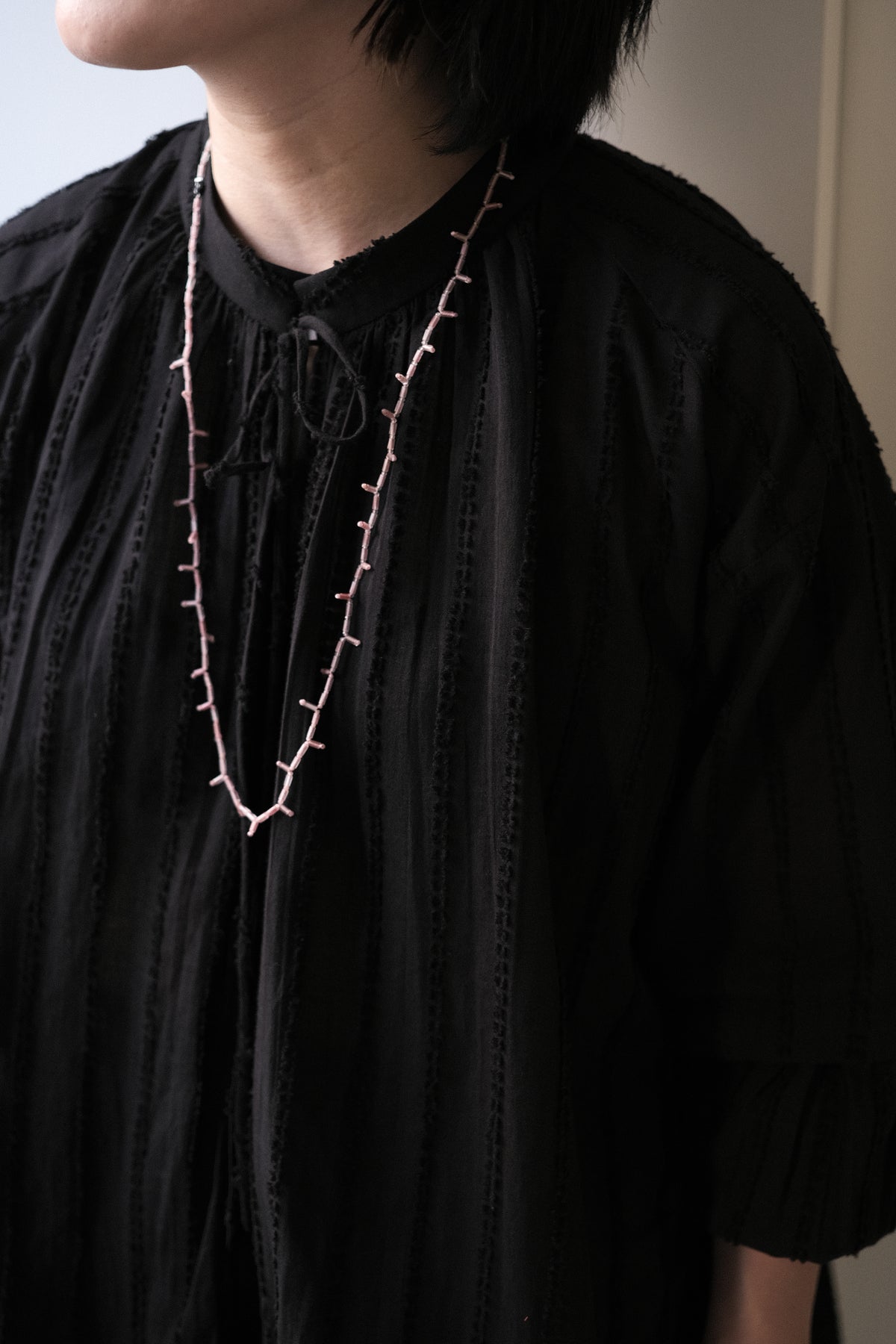stone necklace - long (pink)