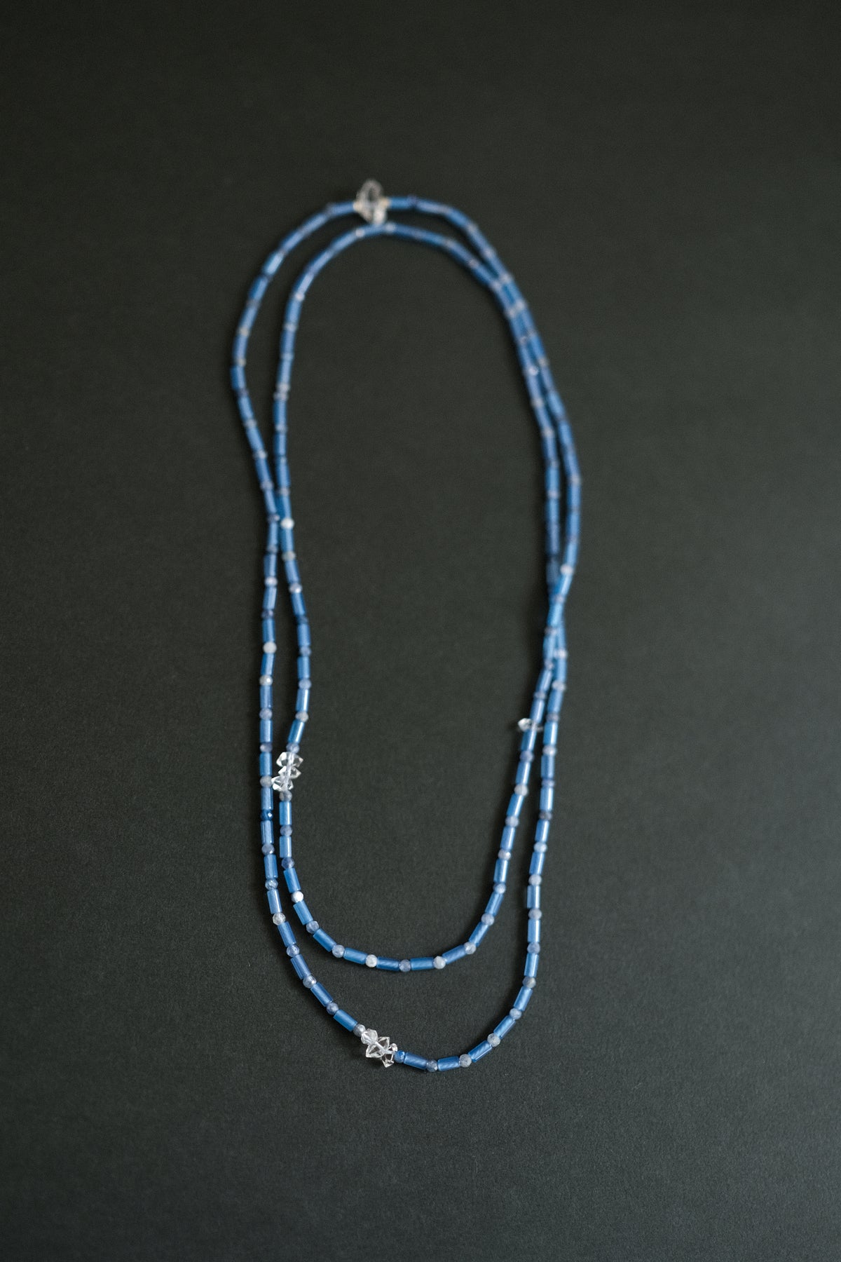 stone necklace - long (blue)