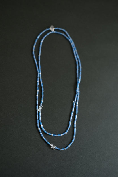 stone necklace - long (blue)