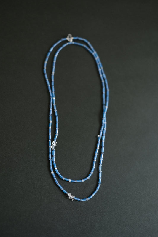 stone necklace - long (blue)