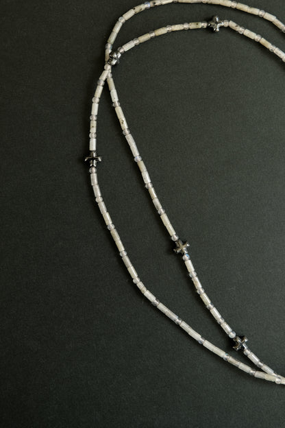 stone necklace - long (grey)