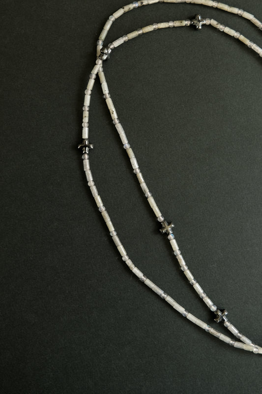 stone necklace - long (grey)