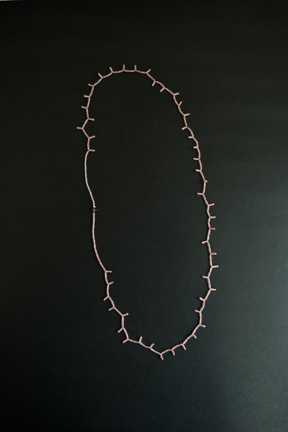 stone necklace - long (pink)