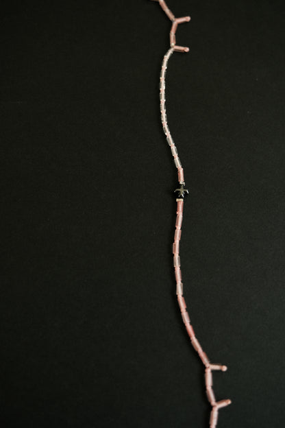 stone necklace - long (pink)