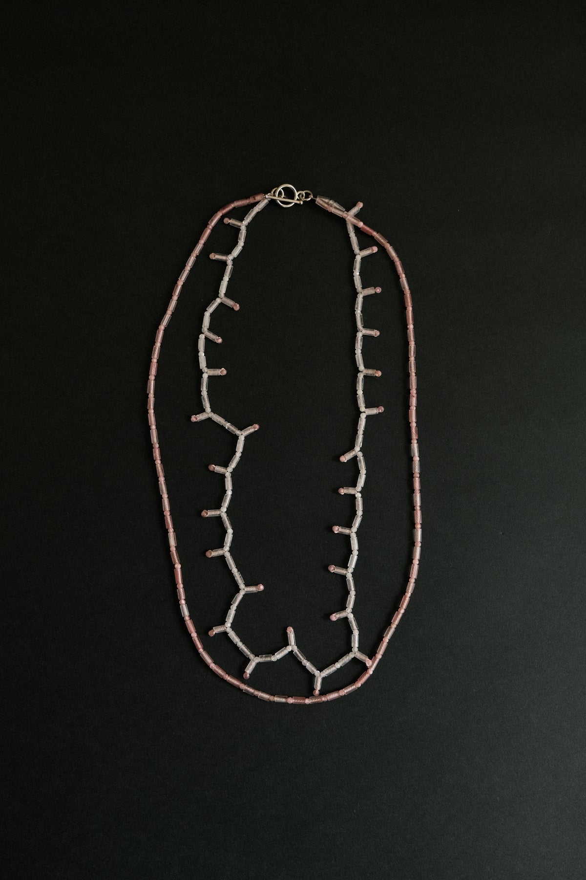 stone necklace - long (pink)