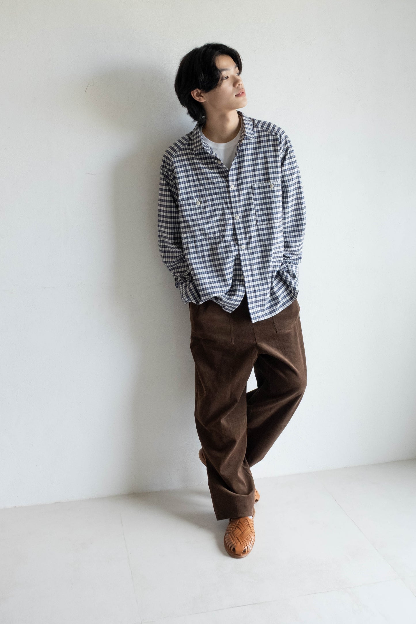 雙口袋日常襯衫 - 格紋