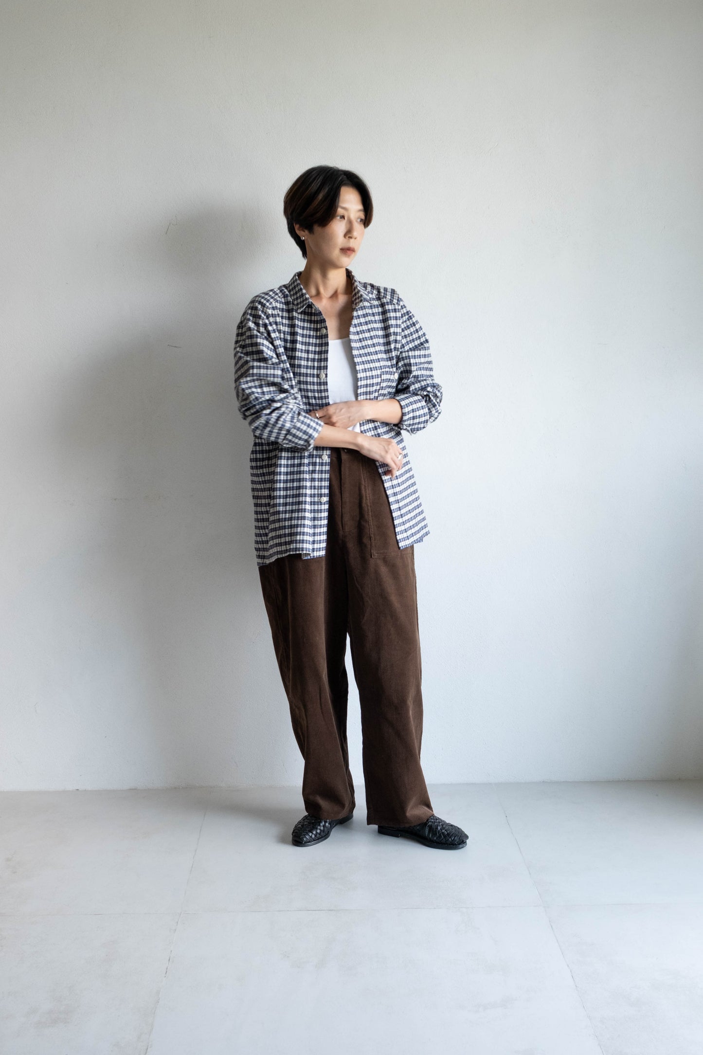 雙口袋日常襯衫 - 格紋