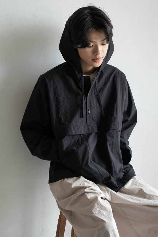 中性連帽上衣 - 黑