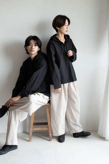 中性連帽上衣 - 黑