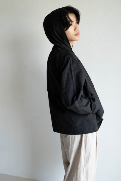 中性連帽上衣 - 黑