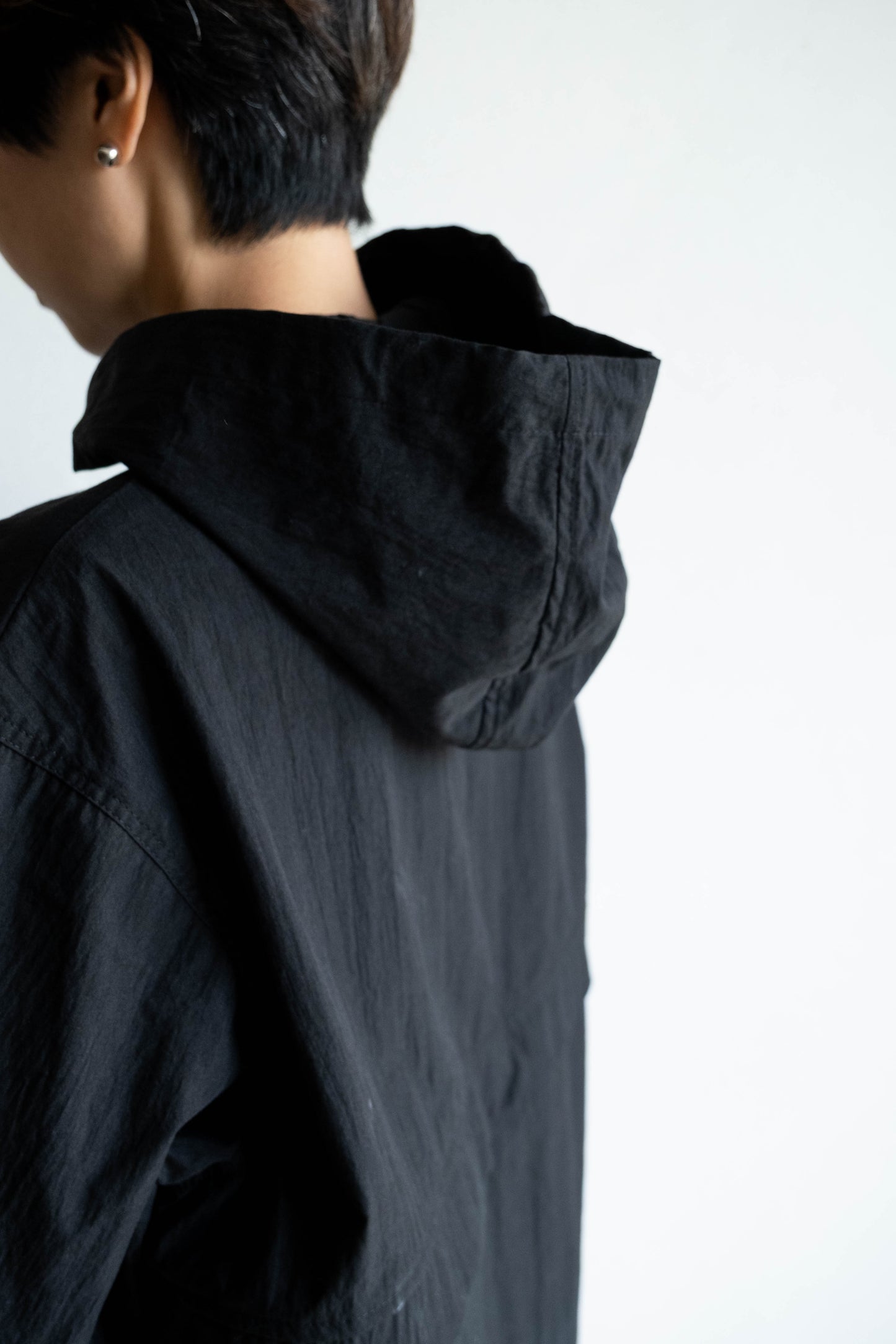 中性連帽上衣 - 黑