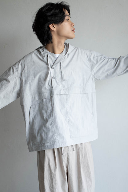 中性連帽上衣 - 淺灰