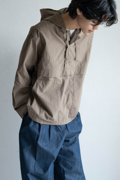 中性連帽上衣 - 灰褐