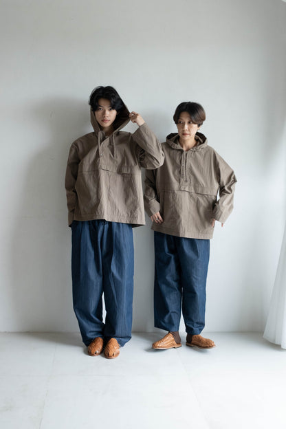 中性連帽上衣 - 灰褐