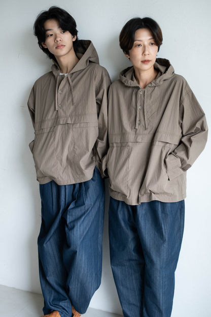 中性連帽上衣 - 灰褐