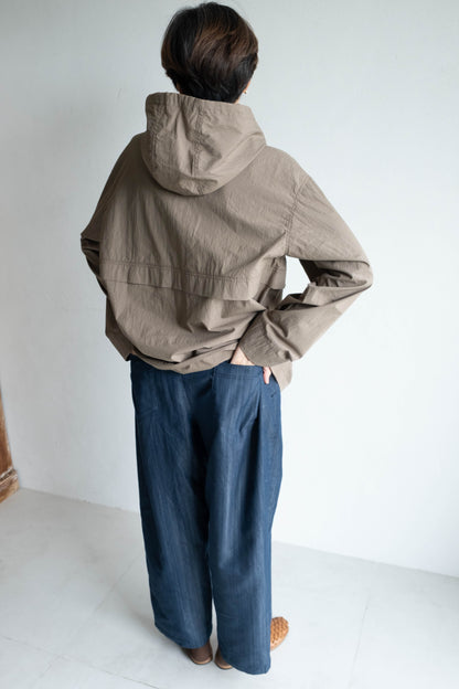 中性連帽上衣 - 灰褐