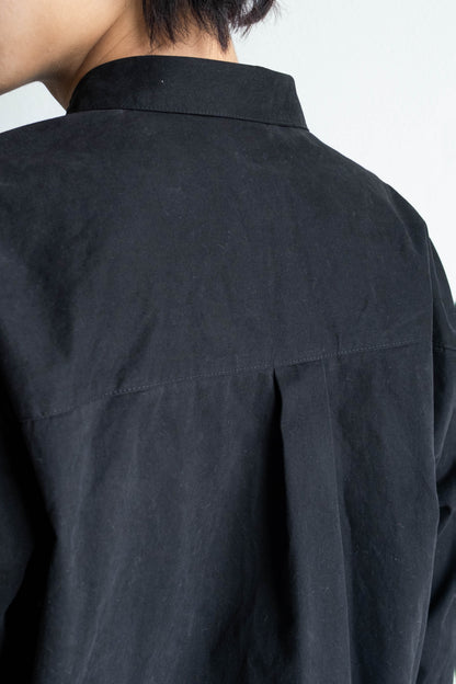 雙口袋日常襯衫 - 黑