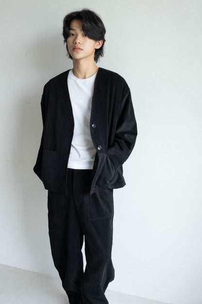 燈芯絨V領外套 (2 colors)