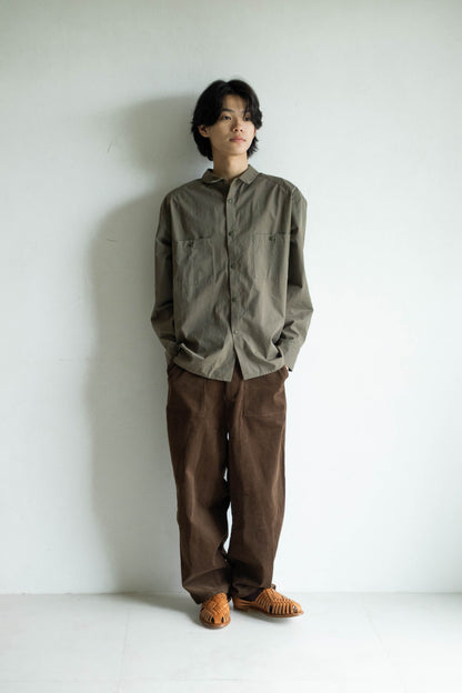 雙口袋日常襯衫 - 軍綠