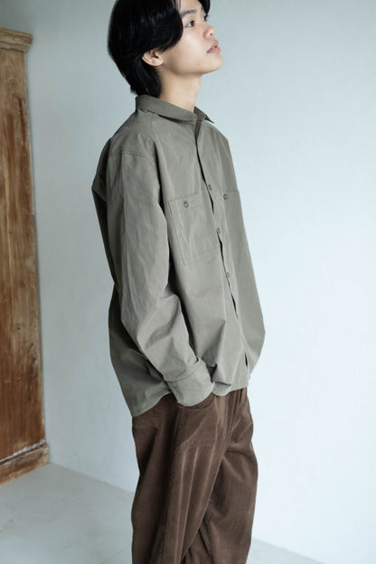雙口袋日常襯衫 - 軍綠