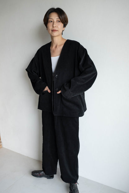 燈芯絨V領外套 (2 colors)