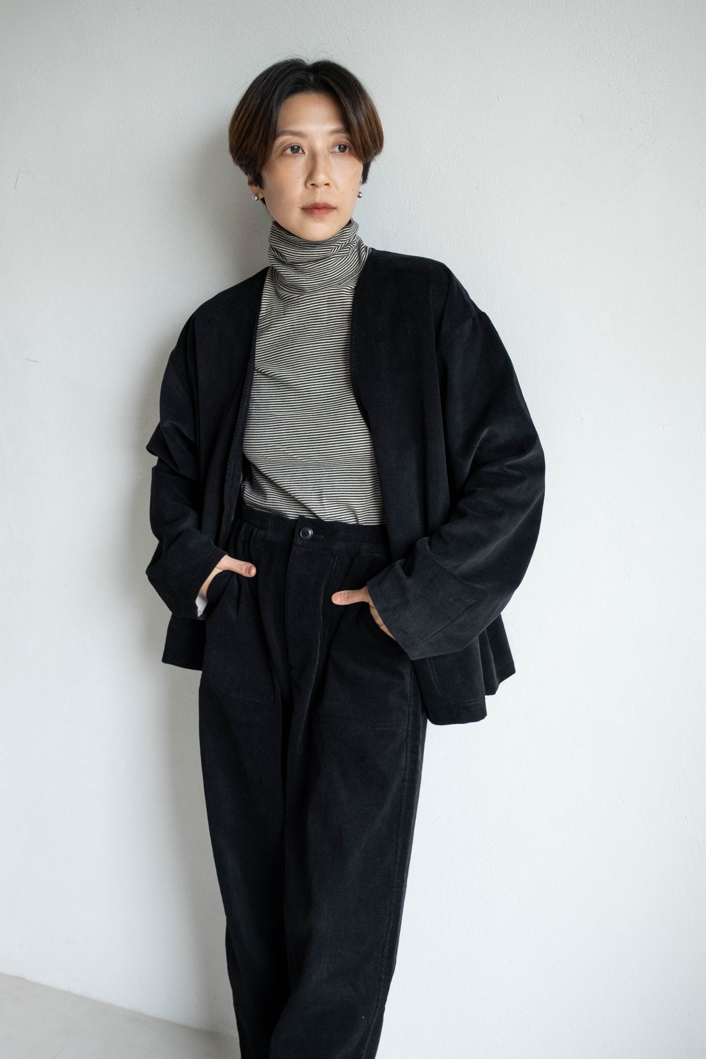 燈芯絨V領外套 (2 colors)