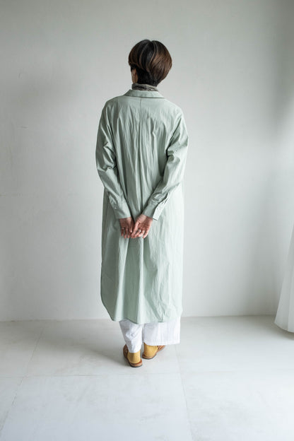 翻領長版襯衫外套 - 薄荷綠