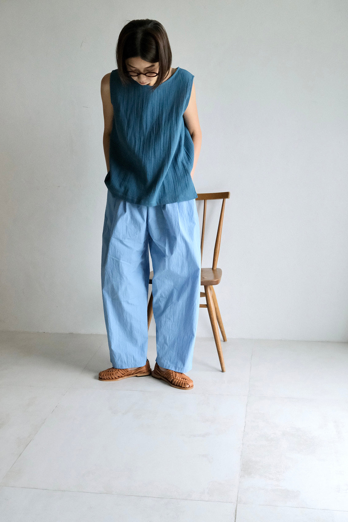 Unisex棉混紡打褶寬褲(5 colors)