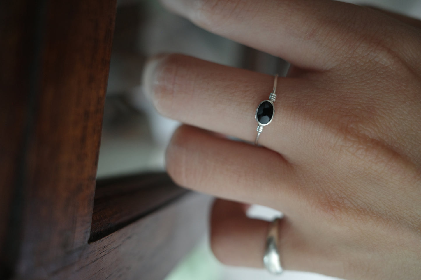 Silver Ring M002 黑瑪瑙
