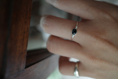 Silver Ring M002 黑瑪瑙