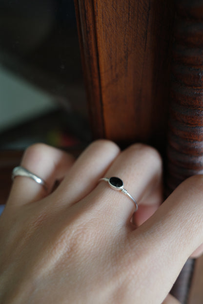 Silver Ring M002 黑瑪瑙