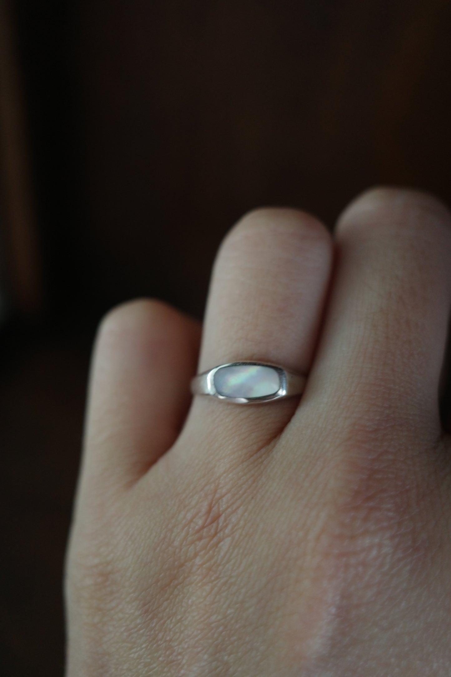 Silver Ring M001 珍珠母貝