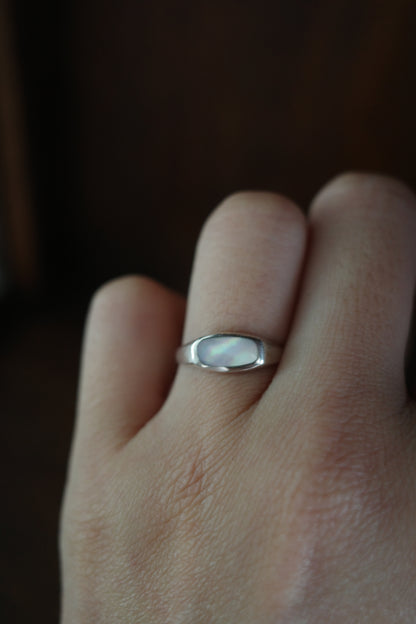 Silver Ring M001 珍珠母貝